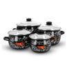 alt=Komplet garnków emaliowanych czarny SPICY 4 el. Emajlo Olkusz