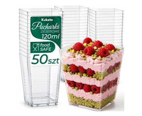 alt = Pojemniki na deserki 120ml pucharki plastikowe 50szt. Kuketo
