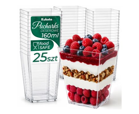 alt = Pojemniki na deserki 160ml pucharki plastikowe 25szt. Kuketo
