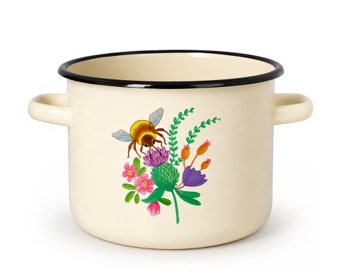 alt = Garnek emaliowany kremowy 20cm Honey 4,5l Naczynia Olkusz