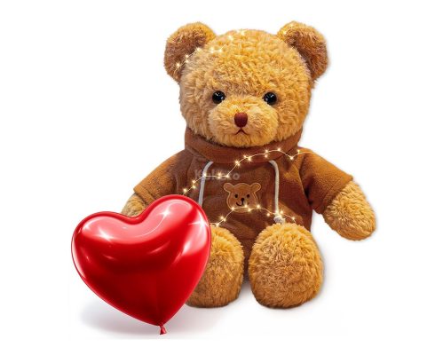 alt=Miś pluszak ze światełkami LED + balon serce Avocado Home