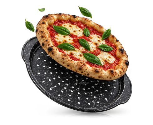 alt = Blacha do pizzy perforowana 37 cm non-stick Kuketo