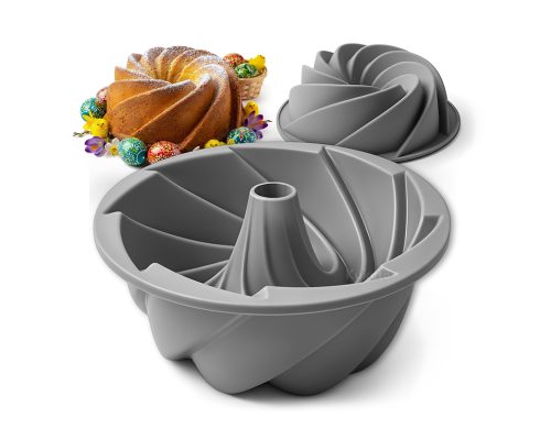 alt=Forma spiralna silikonowa do babki z tuleją Kuketo