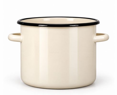 alt = Garnek emaliowany 4,5 l jasny krem 20 cm Emajlo Olkusz