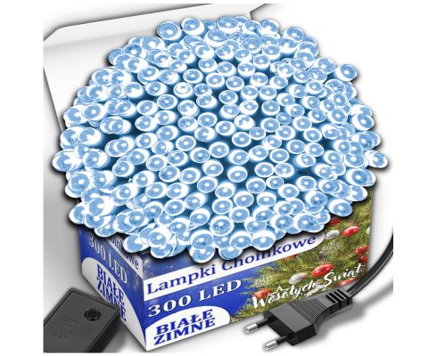 Lampki Choinkowe 300led Białe Zimne 254620 0