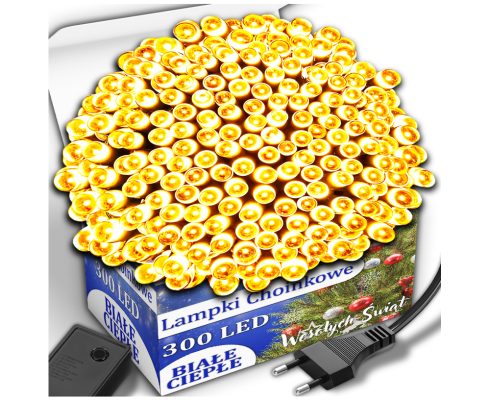 Lampki Choinkowe 300led białe ciepłe 254606 0