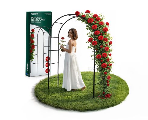 alt=Pergola ogrodowa metalowa łuk podpora do roślin 240cm Gerdo