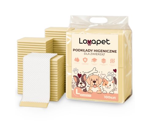 alt=Podkłady higieniczne dla psa 45x60 Lovapet – zestaw 100 sztuk
