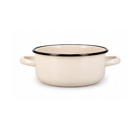 alt = Rondel emaliowany z uszami 1,5 l jasny krem 16 cm Emajlo Olkusz