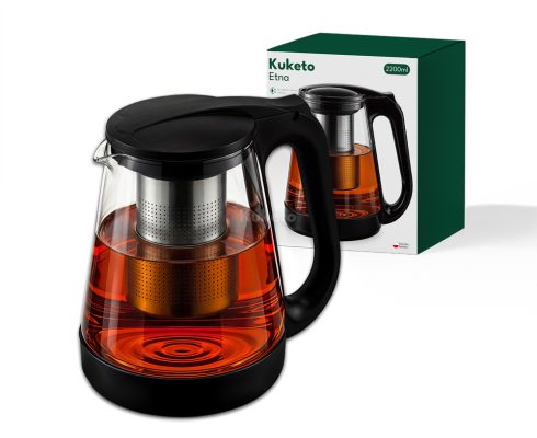 alt = Dzbanek szklany 2200ml do herbaty z zaparzaczem Kuketo Etna