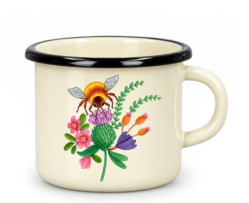alt = Kubek emaliowany z nadrukiem 500 ml Honey Emajlo Olkusz